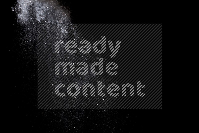 Silver glitter powder isolated on black background