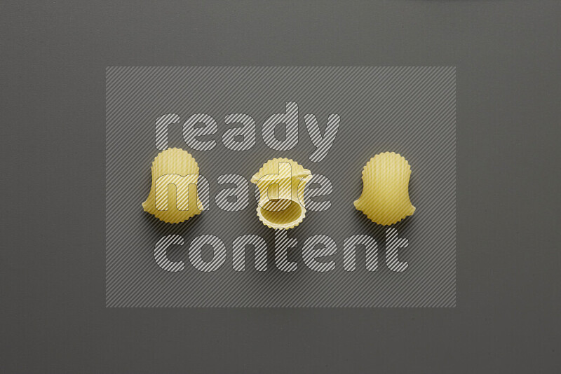 Pipe pasta on grey background