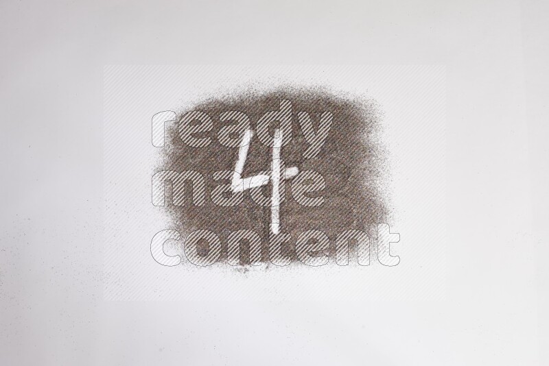 Numbers written with glitter on white background