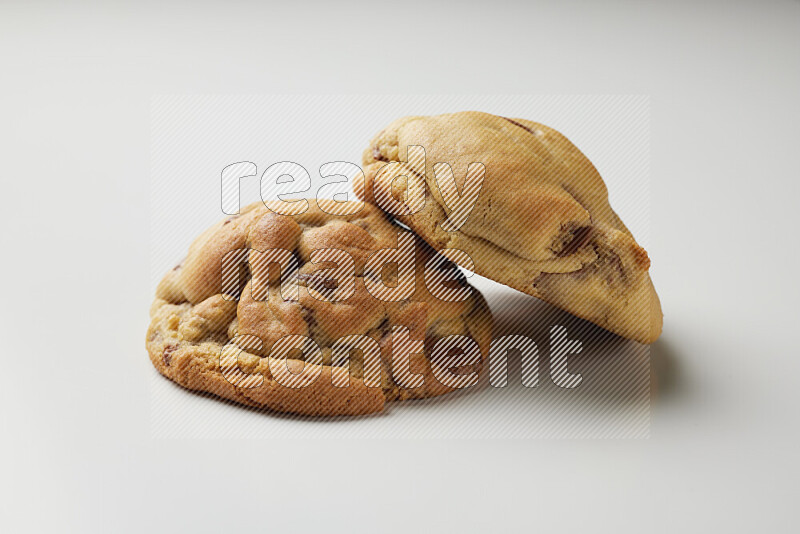 chocolate chip cookies on a white background