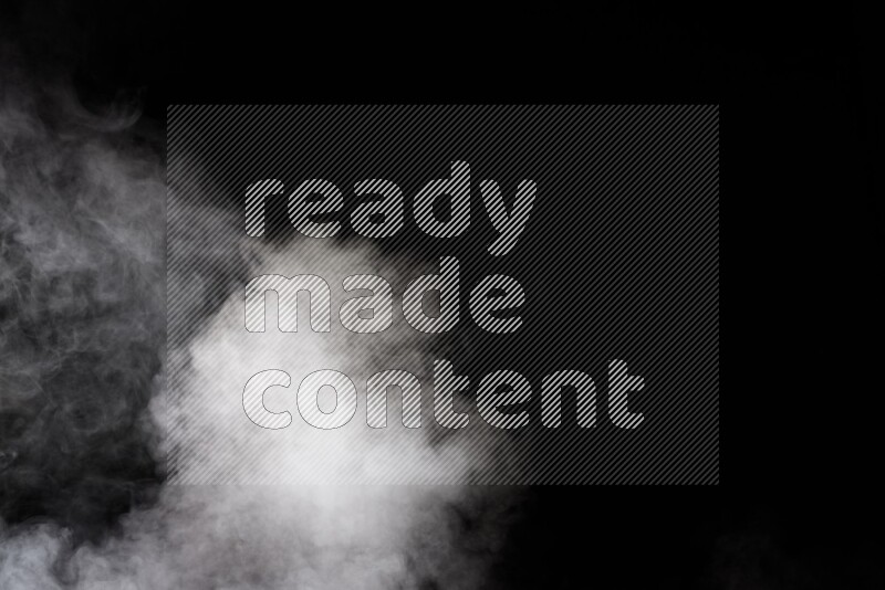 irregular white smoke on black background.