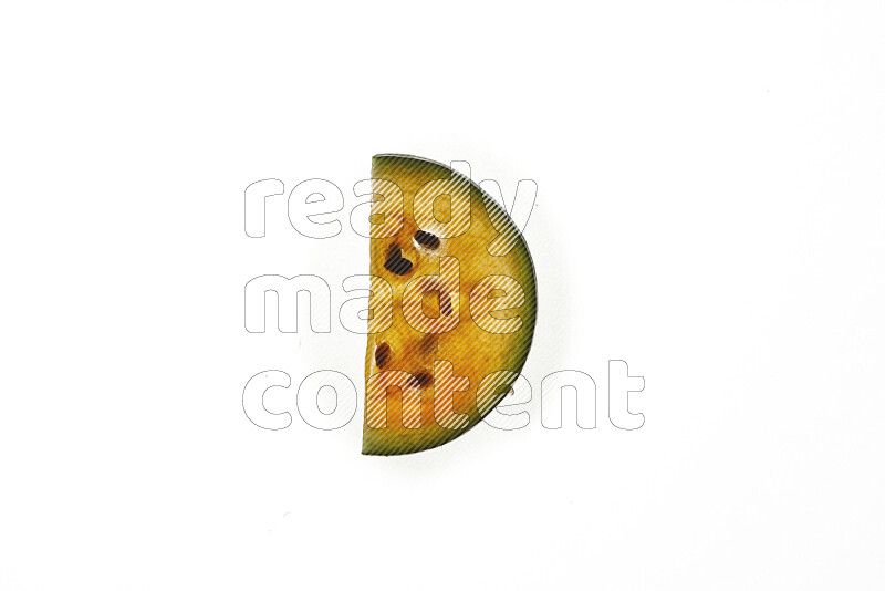 Watermelon slices on illuminated white background