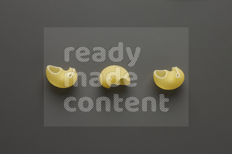 Pipe pasta on grey background