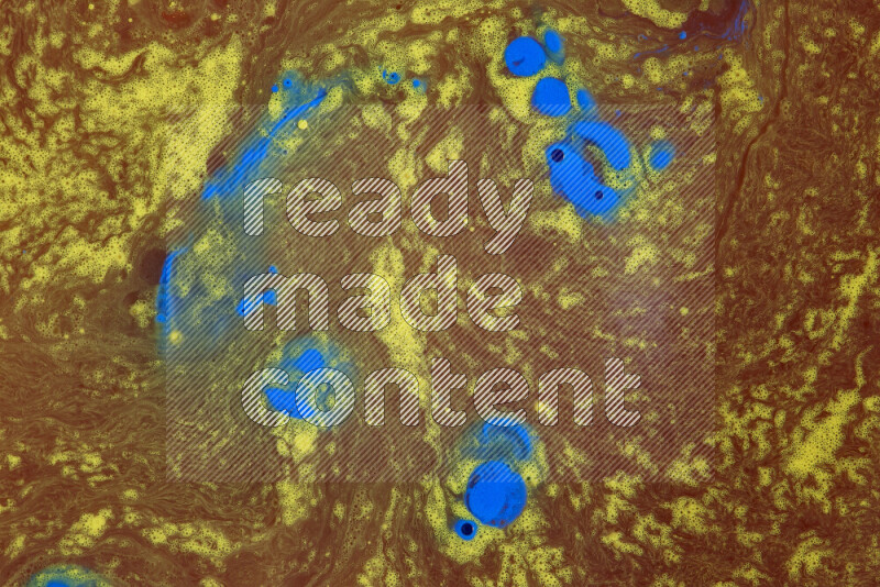 تظهر الصورة أشكال مختلفة من تداخلات اللون الأحمر والأزرق والأصفر