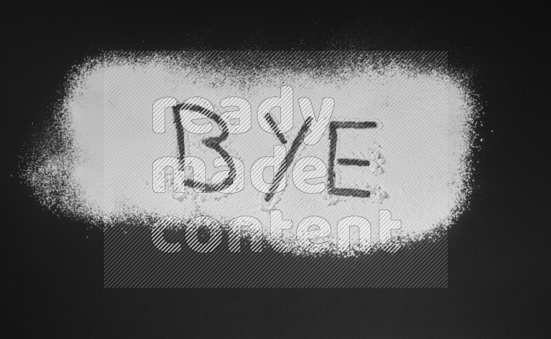 A word written with powder on black background