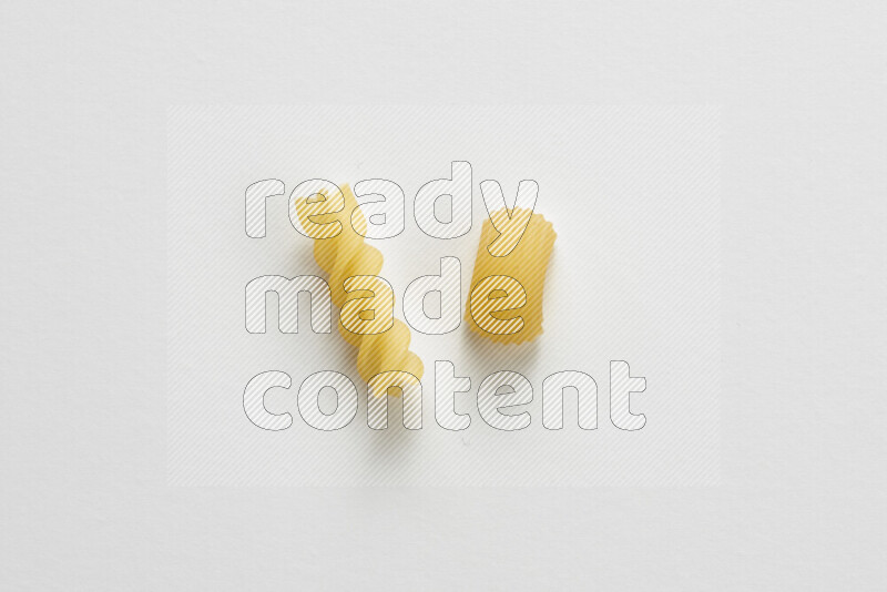 Different pasta types on white background