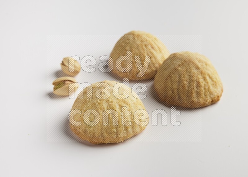 Three Pieces of Maamoul direct on white background