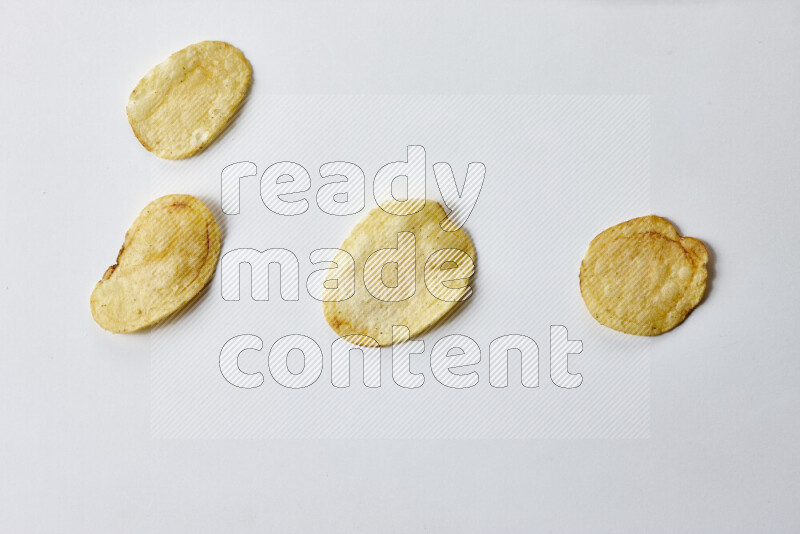 Chips snacks on white background