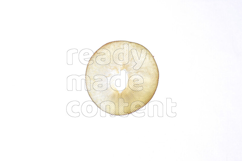 Peach slices on illuminated white background
