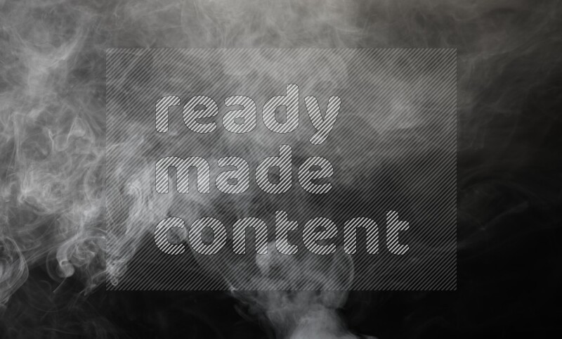 irregular white smoke on black background.