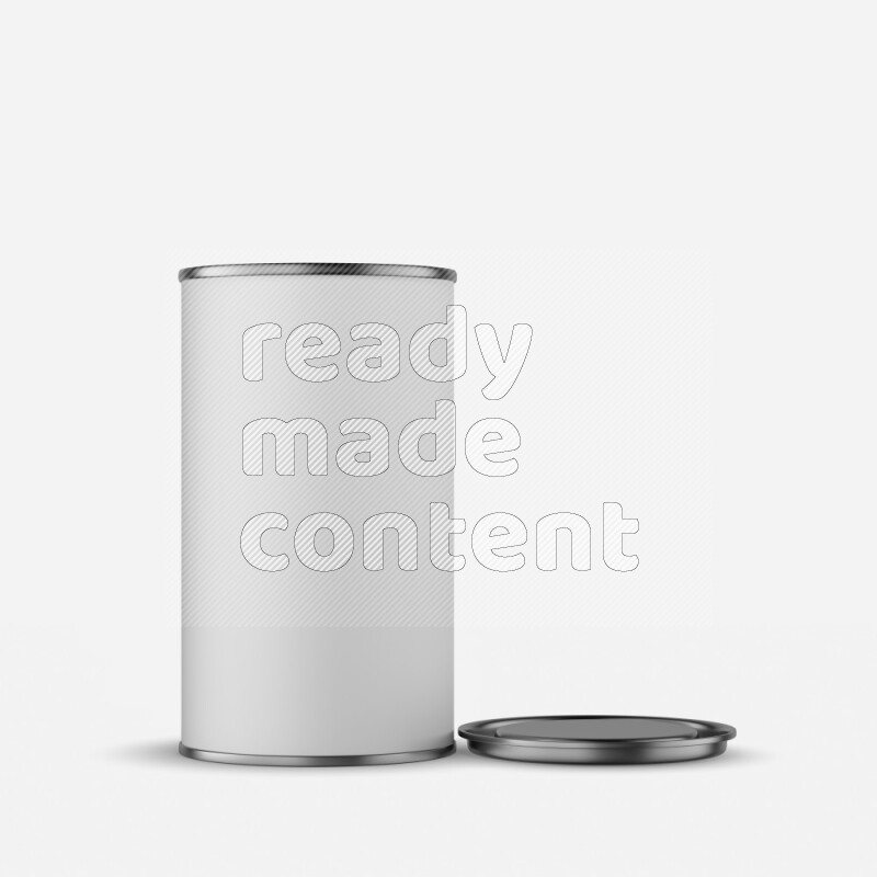 Paper tube mockup with matte label and metal lid isolated on white background 3d rendering