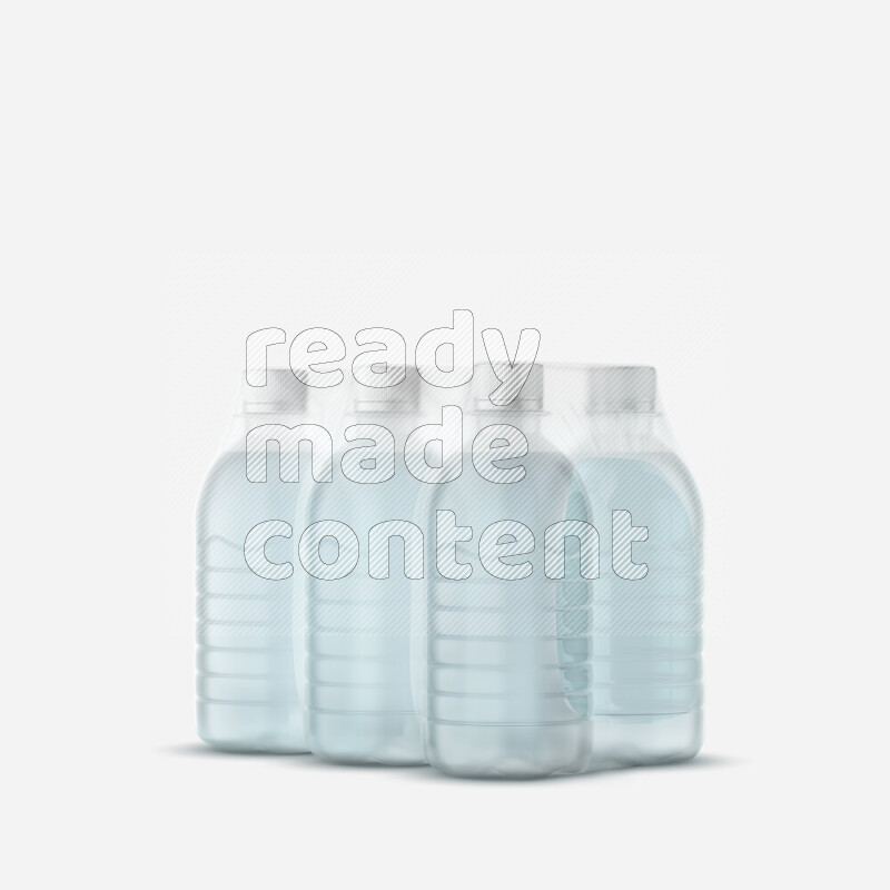 Plastic water bottles mockup wrapped isolated on white background 3d rendering