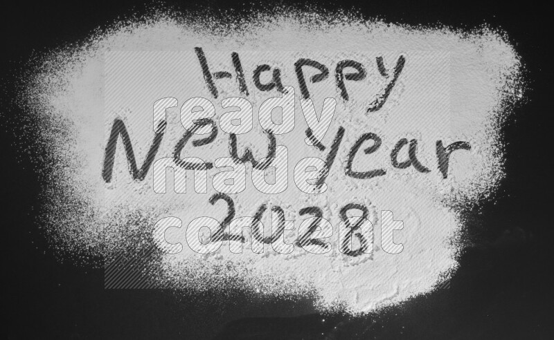 A sentence written with powder on black background