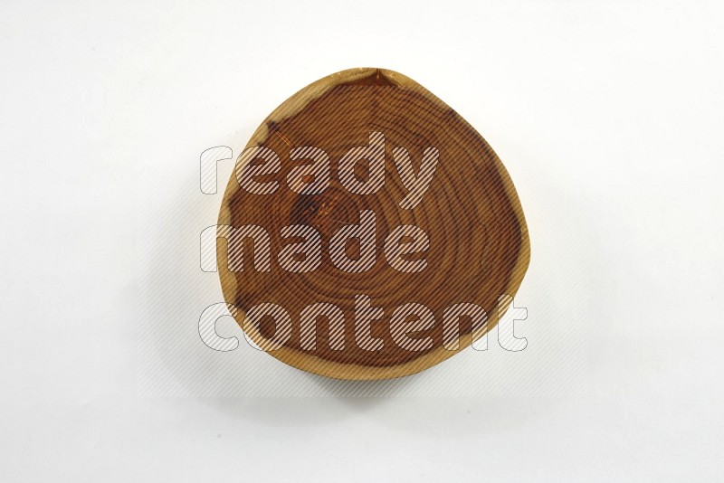 A wooden tray on white background
