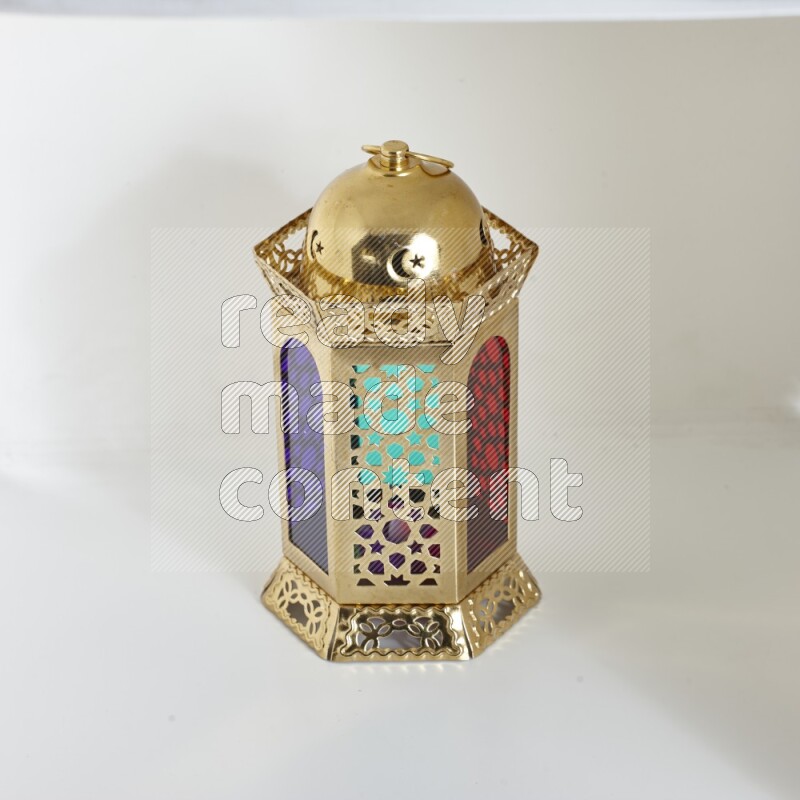 A ramadan lantern placed on white background