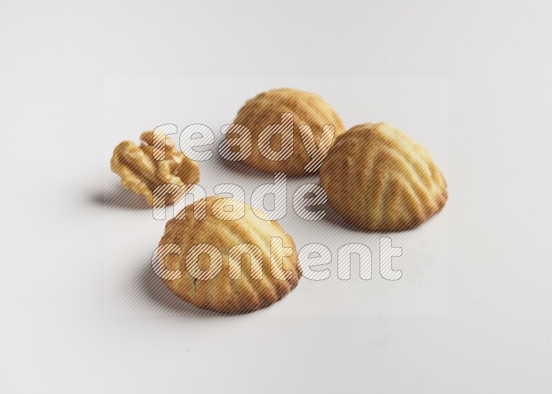 Three Pieces of Maamoul direct on white background