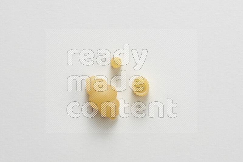 Different pasta types on white background