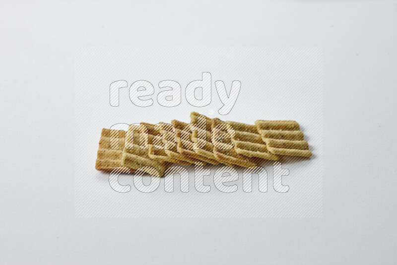 Crackers snacks on white background