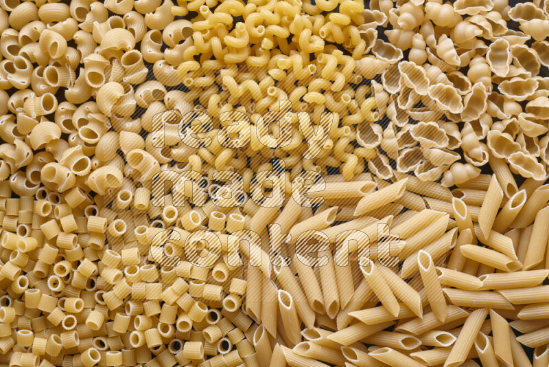 5 types of pasta filling the frame