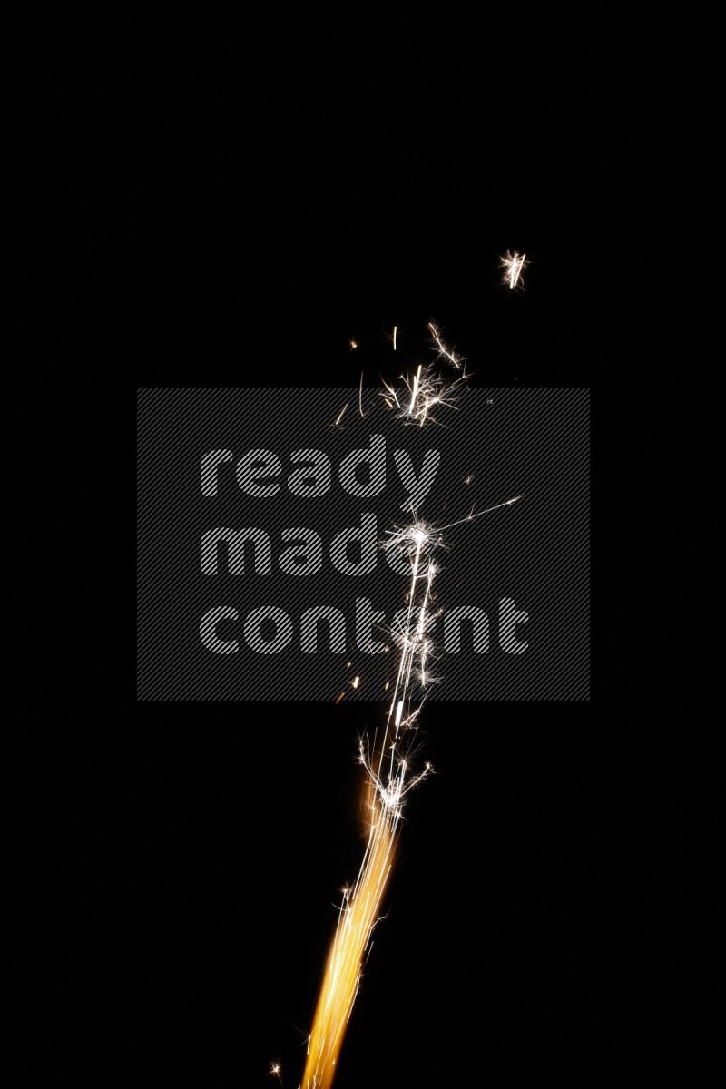 Sparkler candle isolated on black background