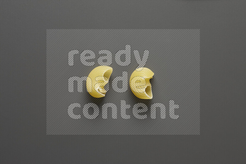 Pipe pasta on grey background