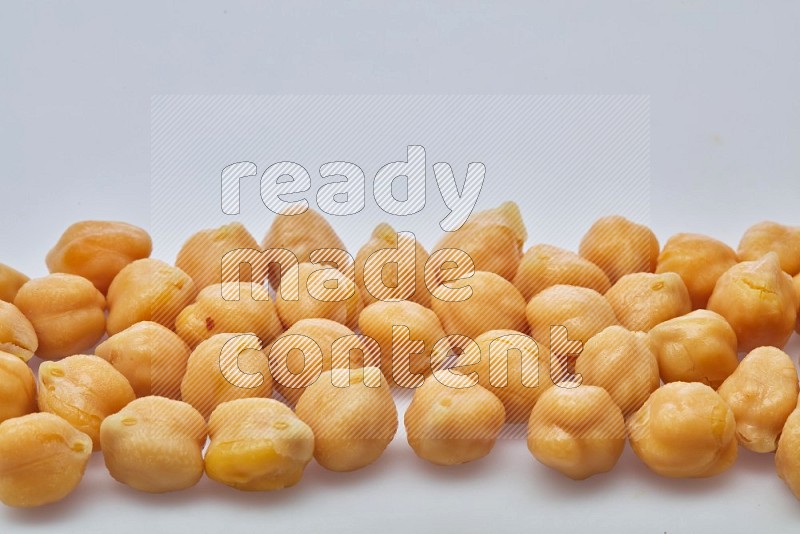 Boiled chickpeas on white background