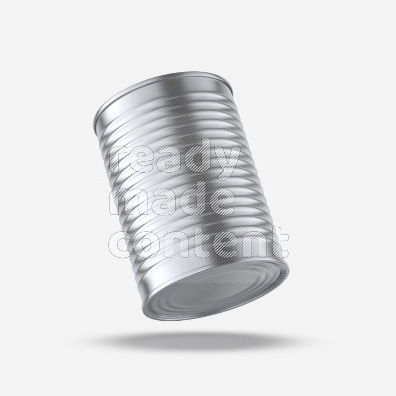 Glossy metallic tin can mockup isolated on white background 3d rendering
