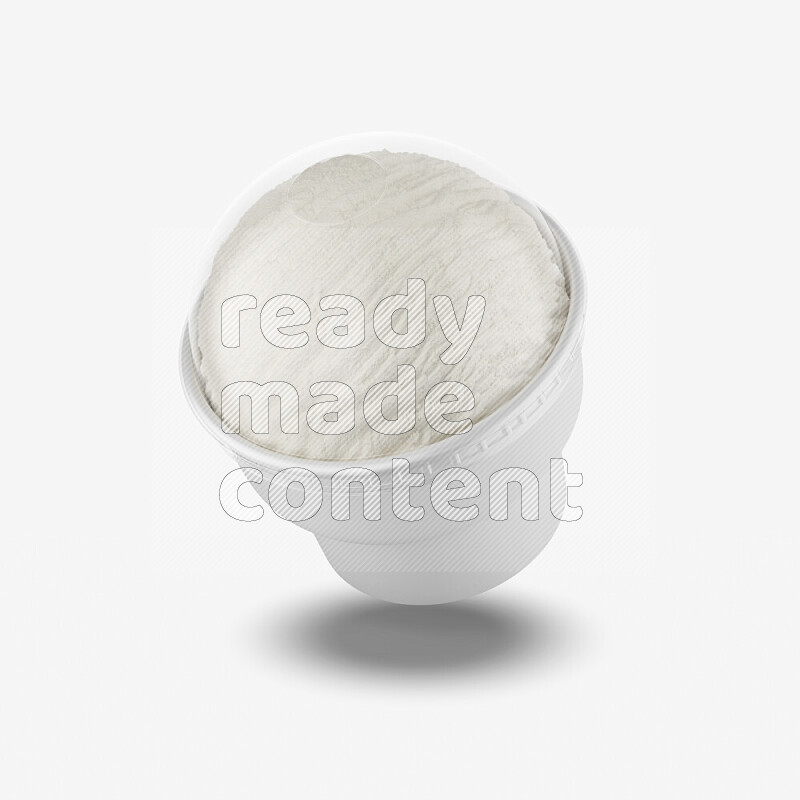 Ice cream in a white rough paper cup mockup isolated on white background 3d rendering