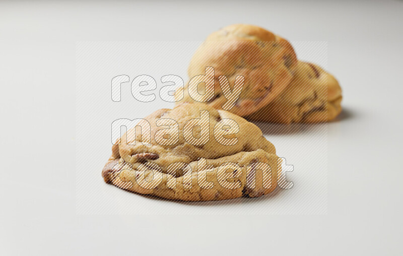 chocolate chip cookies on a white background