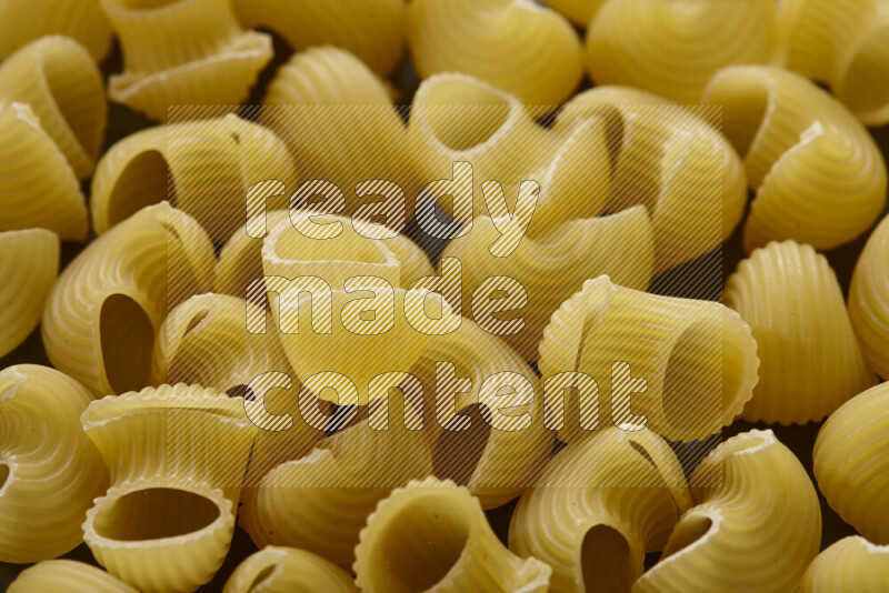 Pipe pasta on grey background