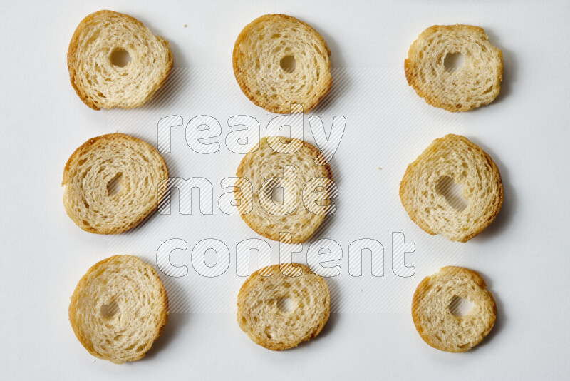 Assorted snacks on white background