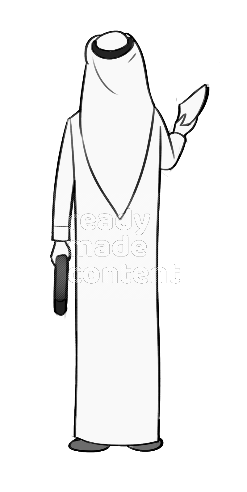 Saudi man holding a file holding a briefcase standing different angles eye level