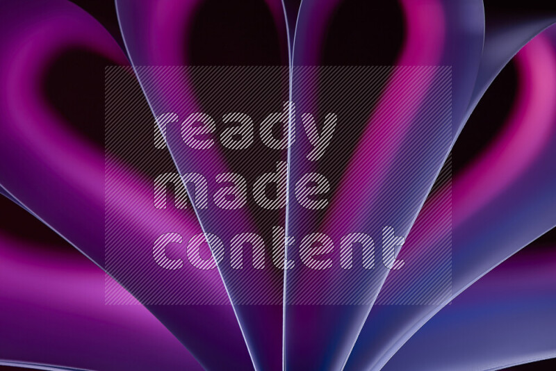 An abstract art piece displaying smooth curves in pink and purple gradients created by colored light