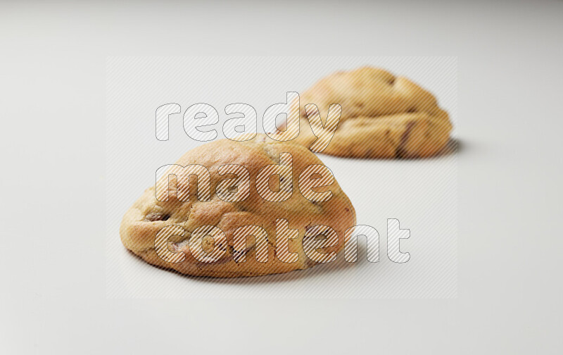 chocolate chip cookies on a white background