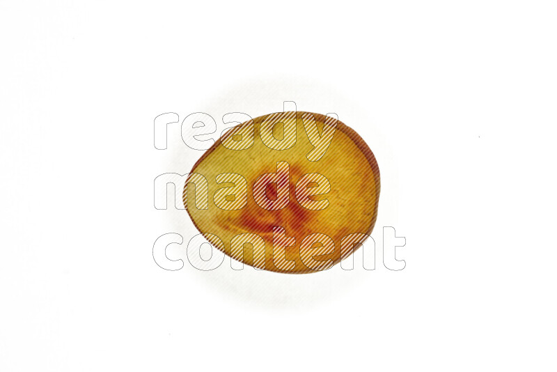Peach slices on illuminated white background