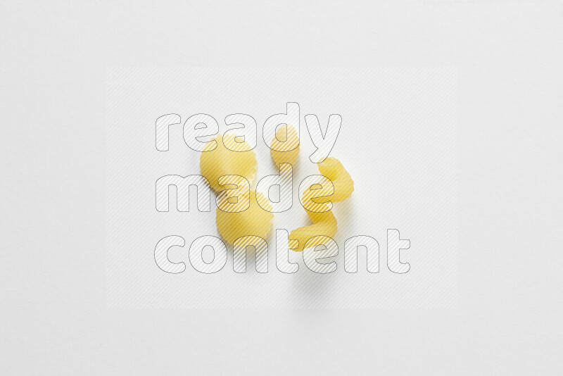 Different pasta types on white background