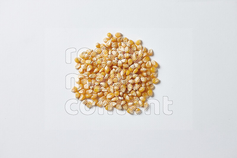 Dry Corn Kernels on white background