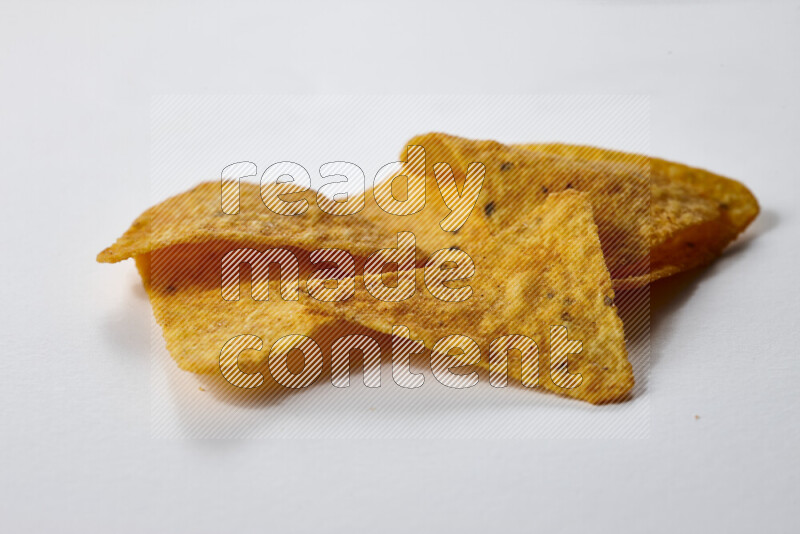 Nachos snacks on white background