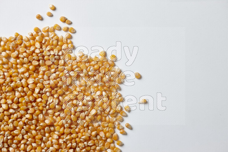 Dry Corn Kernels on white background