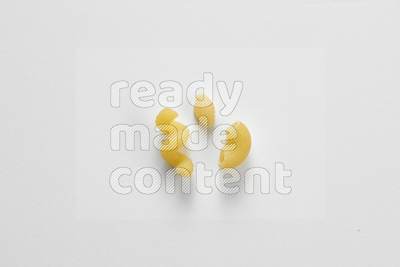 Different pasta types on white background