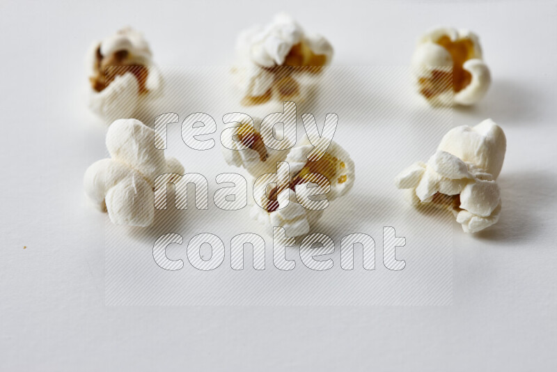 Popcorn snacks on white background