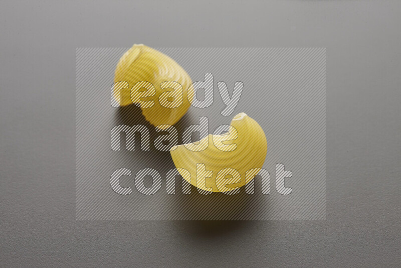 Pipe pasta on grey background