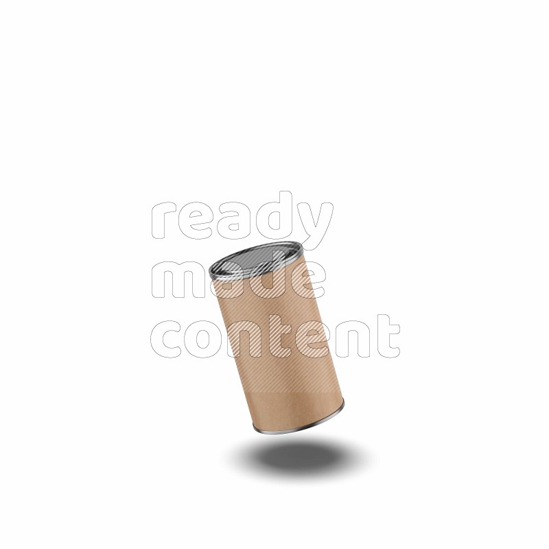 Kraft paper tube mockup with metal lid isolated on white background 3d rendering