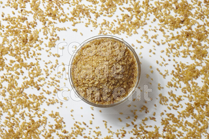 Coarse bulgur on white background
