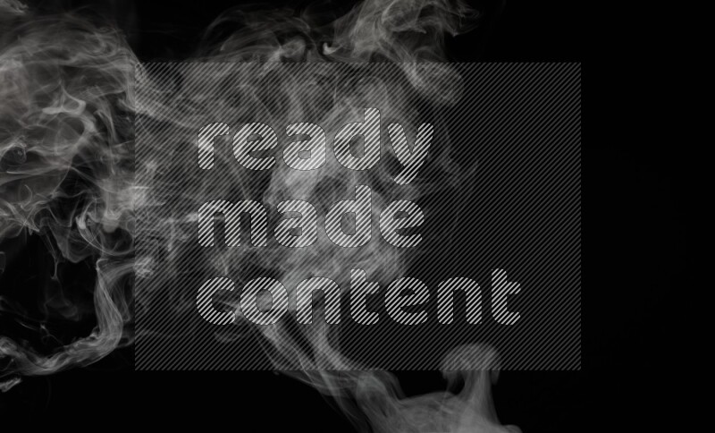 irregular white smoke on black background.