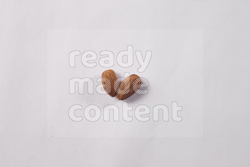 Almonds on white background