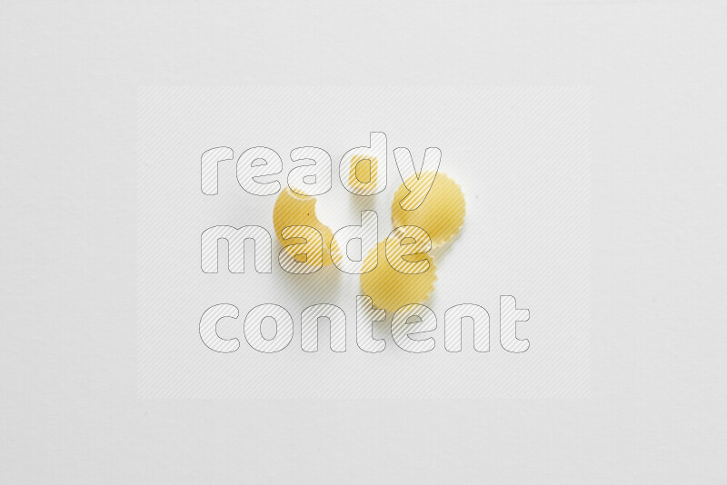 Different pasta types on white background