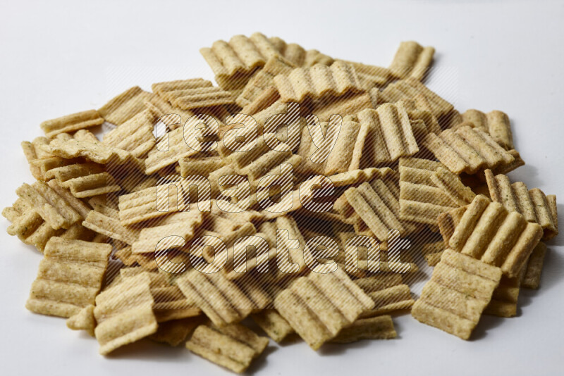 Crackers snacks on white background