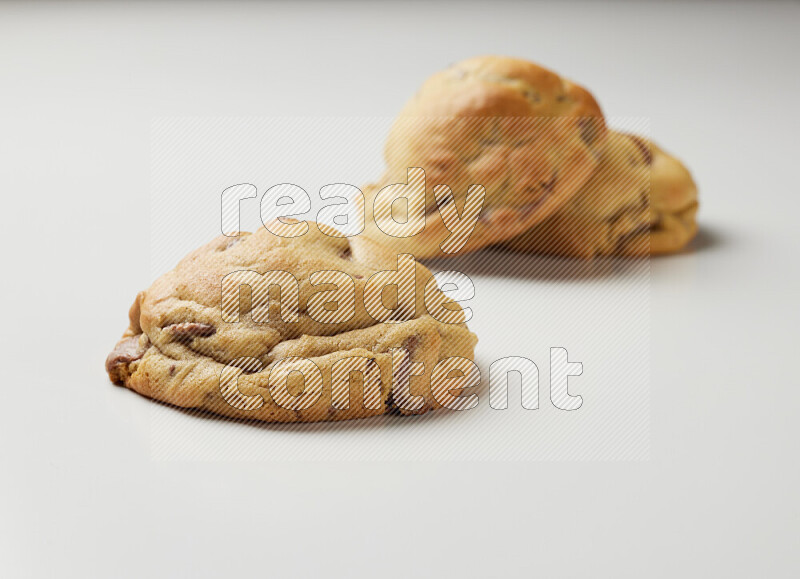 chocolate chip cookies on a white background