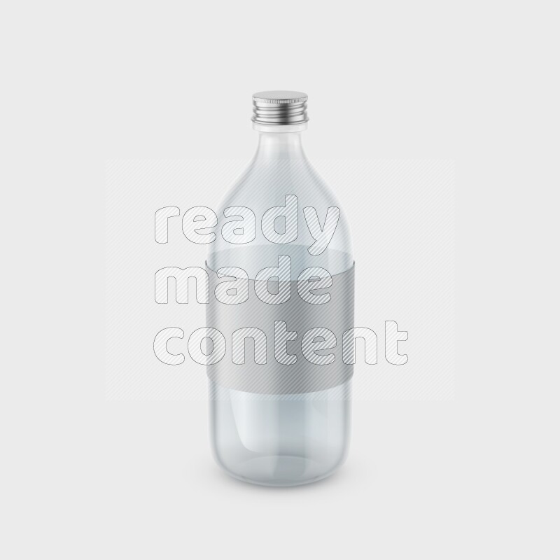 Plastic bottle mockup with a metal cap and a label isolated on white background 3d rendering